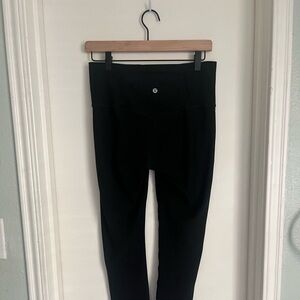 Lululemon Leggings - solid black with mesh designs